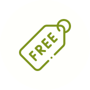 Green "Free" tag on black circle background.